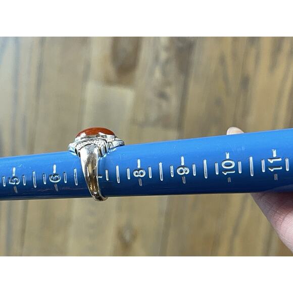Vintage 925 Sterling Silver Carnelian Ring Size 7 - Picture 7 of 7